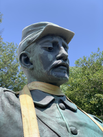 close up of monument before restoration work