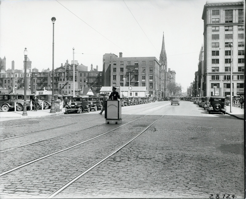 Intersection of Berkeley Street and Stuart Street in Back Bay.