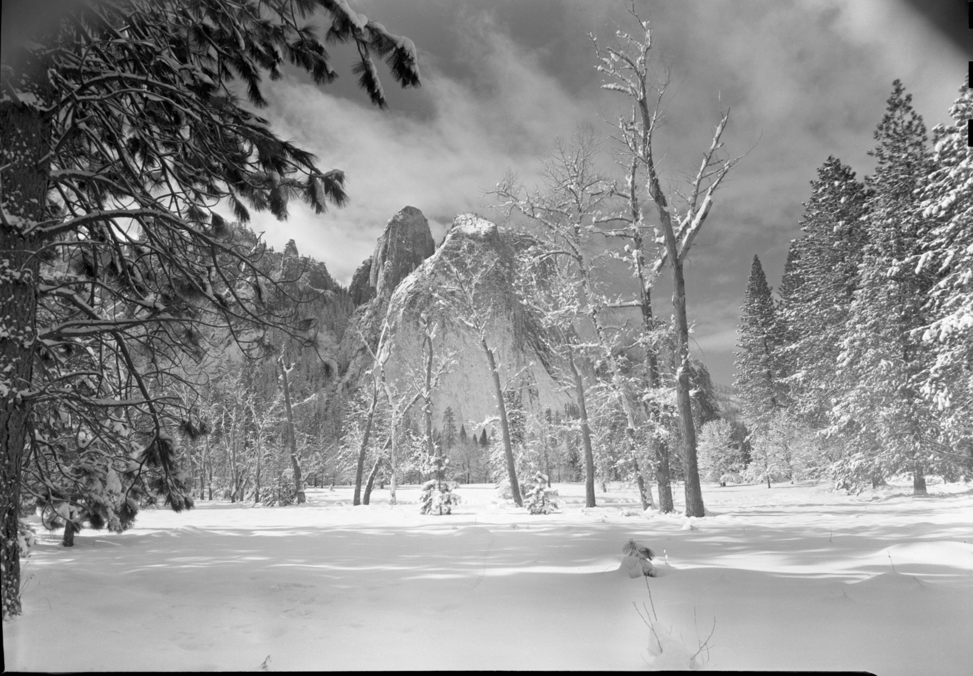 Cathedral Rocks after heavy snowstorm.