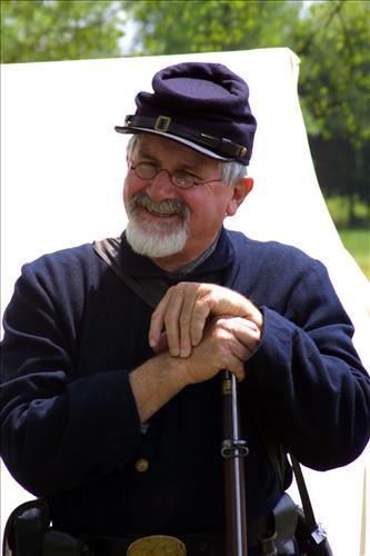 Close-ups of interpreters of Civil War Colored Troops at Stones River National Battlefield, April 2004