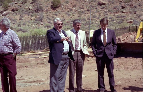 Color Photos of groundbreaking ceremony for remodeling of headquarters / visitor center building.