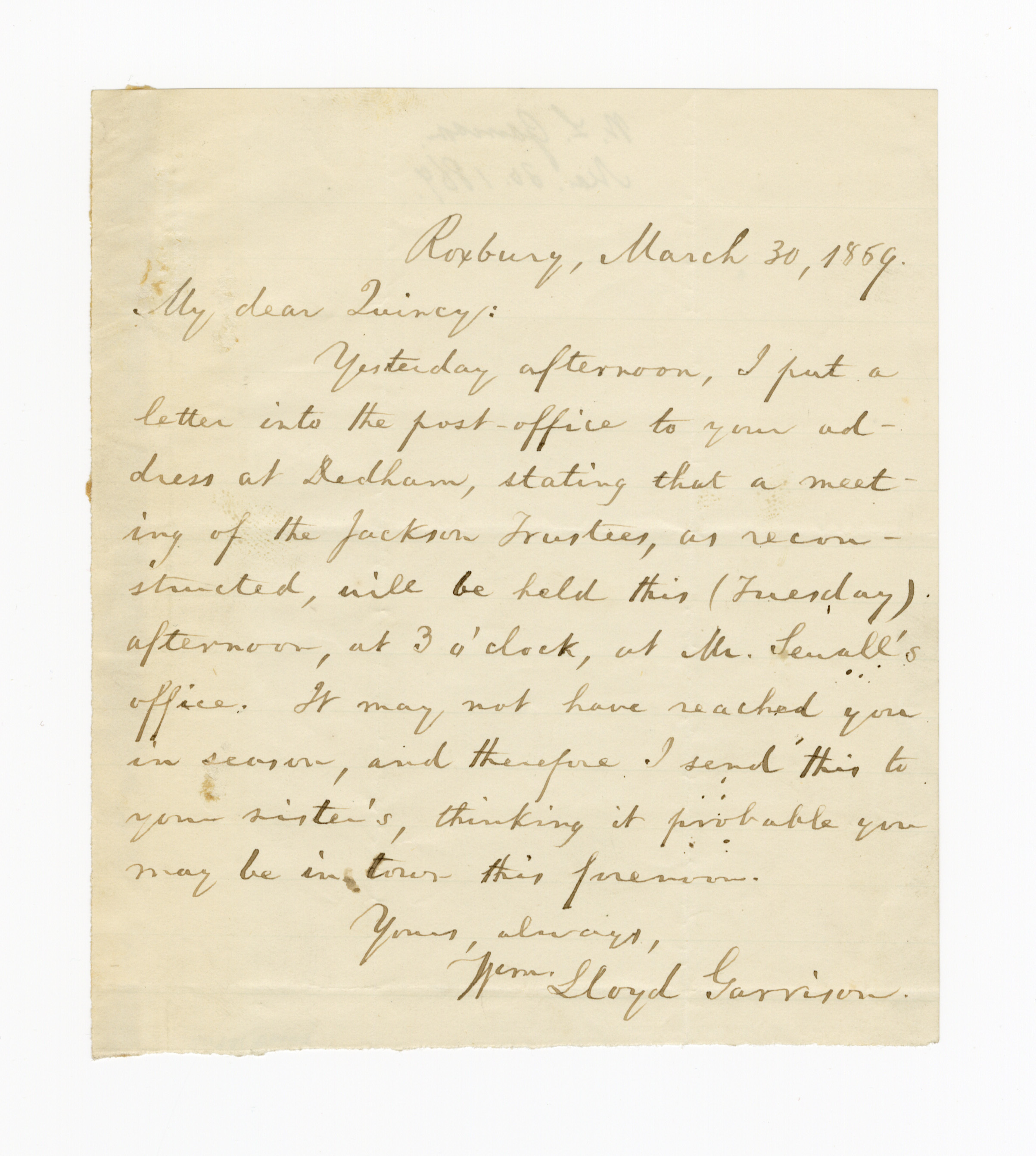 Manuscript letter