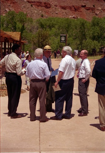 Color Photos of the official launch of the Zion shuttle system- same day as the new visitor center opening.