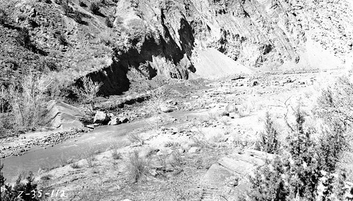 Proposed diversion dam site on Virgin River a quarter mile above headquarters area.