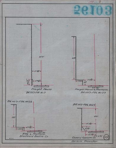 56103.LB--clearance sketches--Structures less than 8 feet from center line of track or less than 22 feet above top of rail [Group 15]