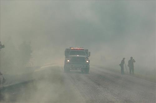 Prescribed burning at Everglades National Park, April 2002
