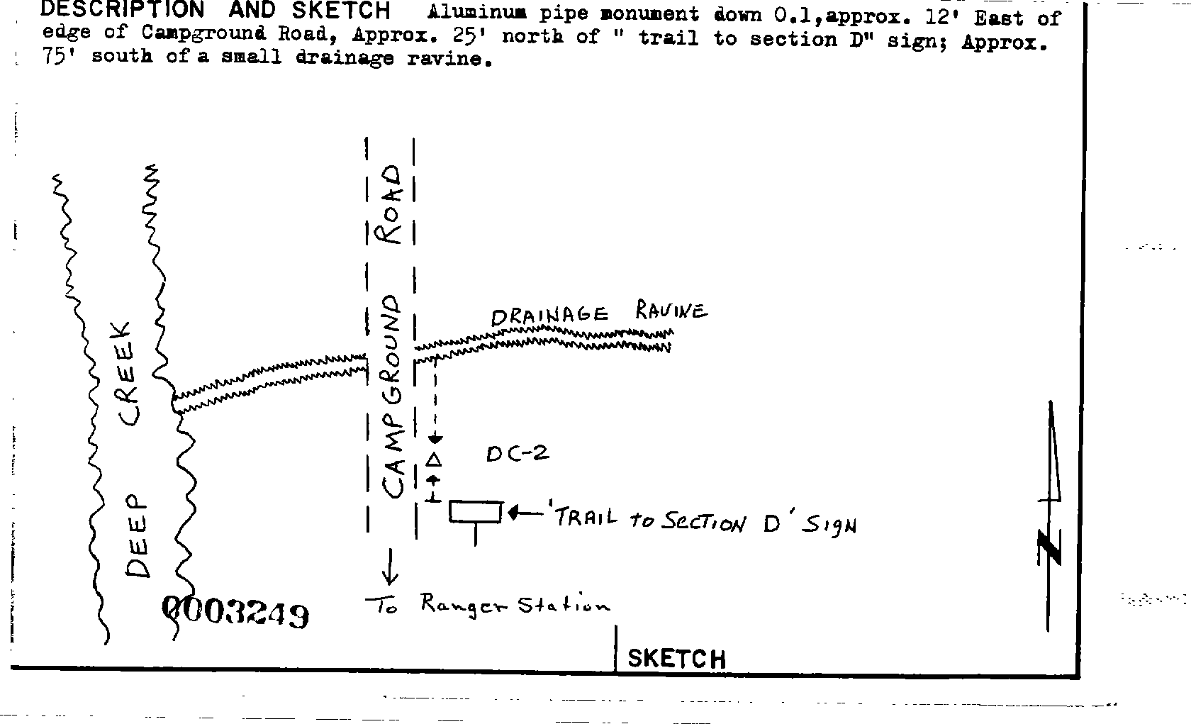 00003249 Survey Monumentation Sketch
