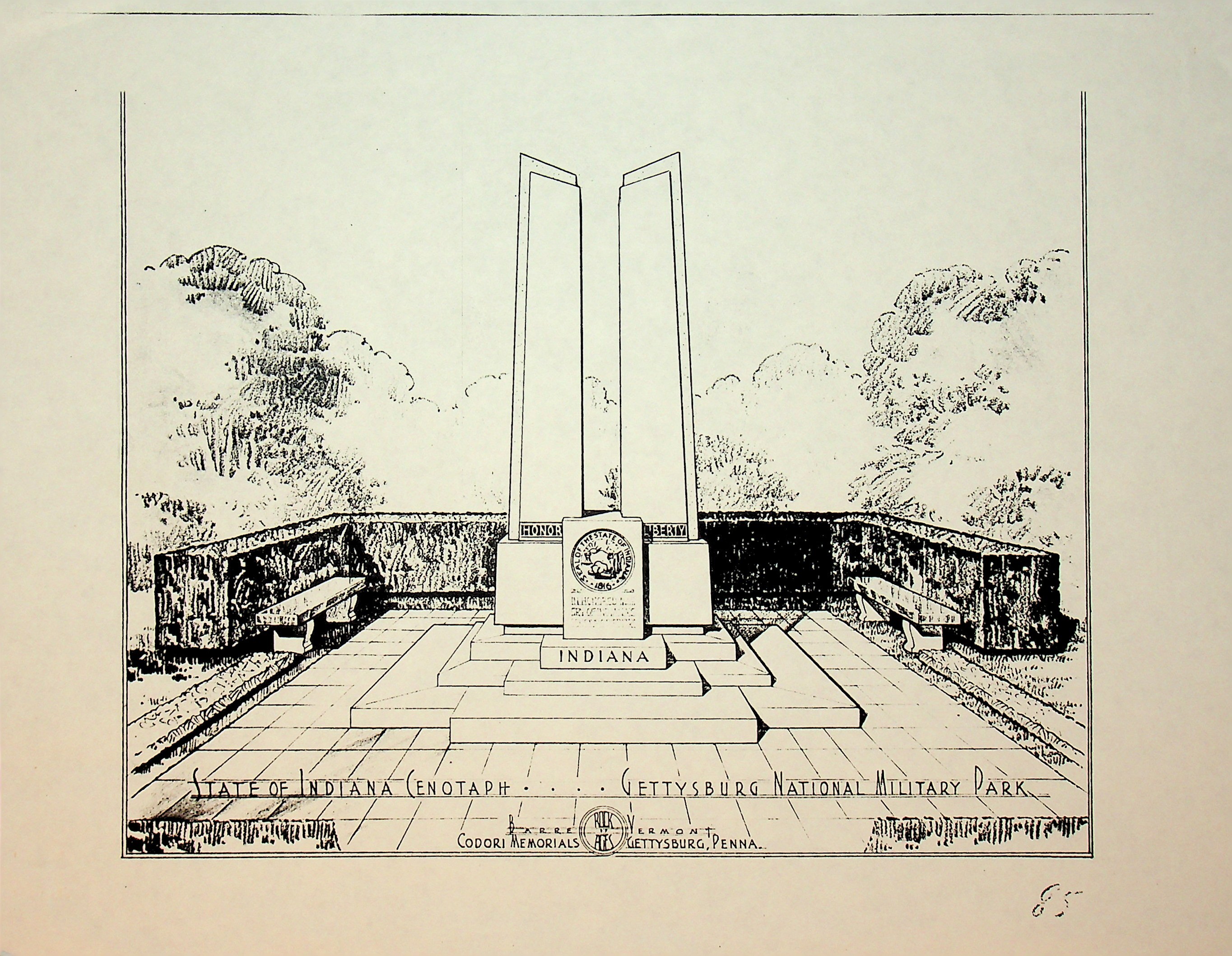 Sketch of monument