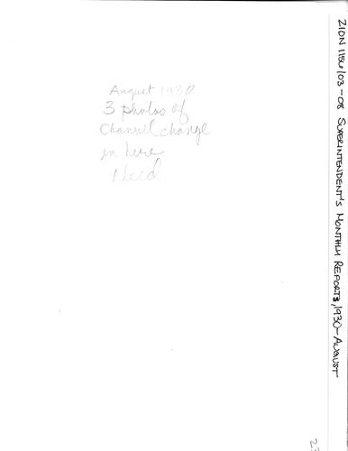 ZION 5087 Superintendents Monthly Report 1930 08