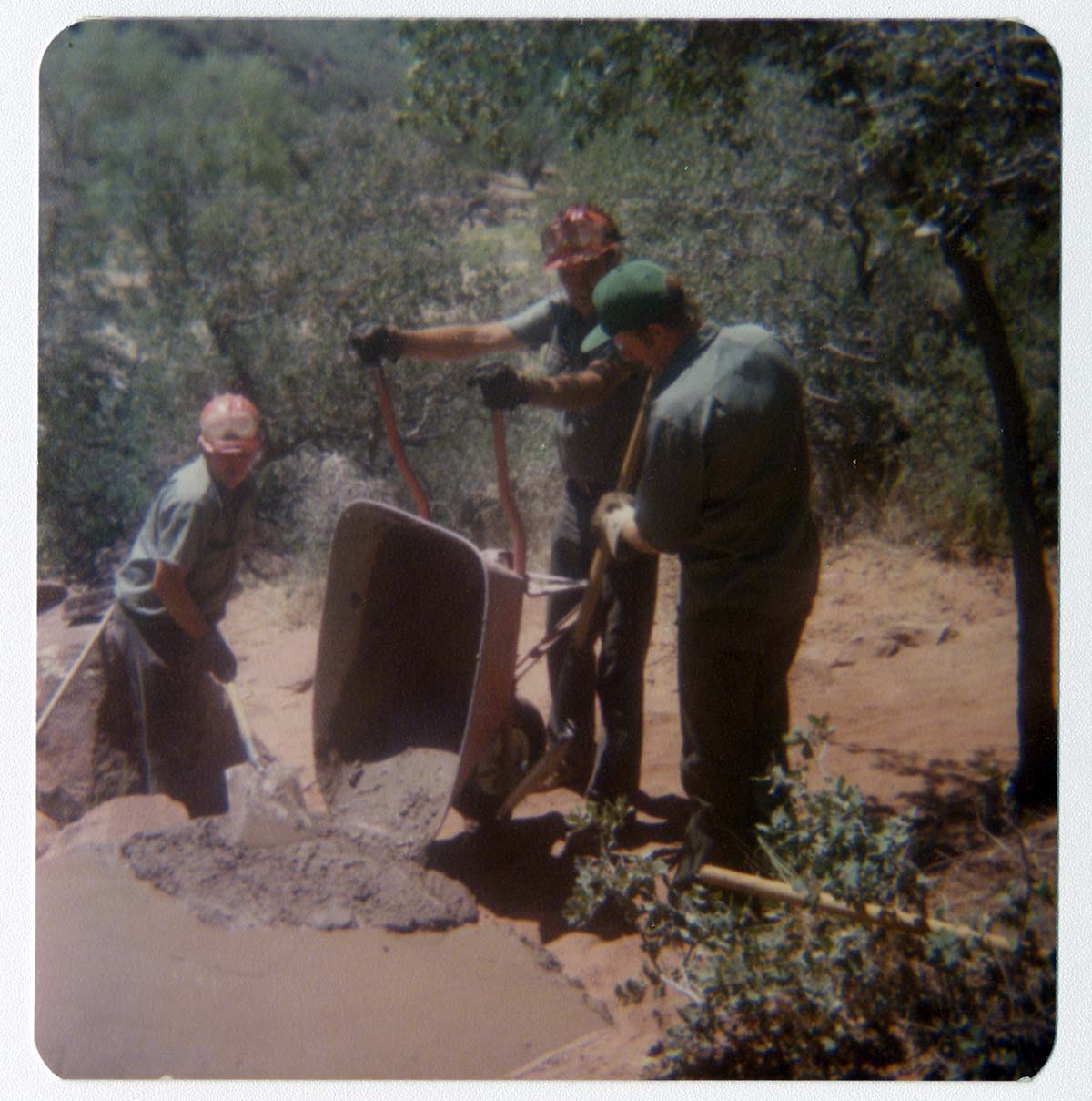 NPS personnel working on the Kayenta connector trail.