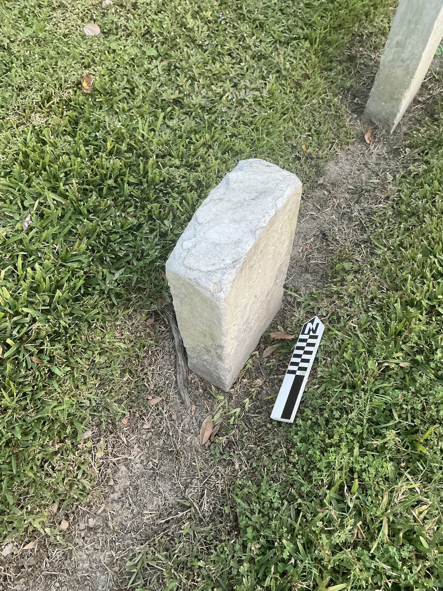 Extra image of historic upright marble headstone with recessed shield face.