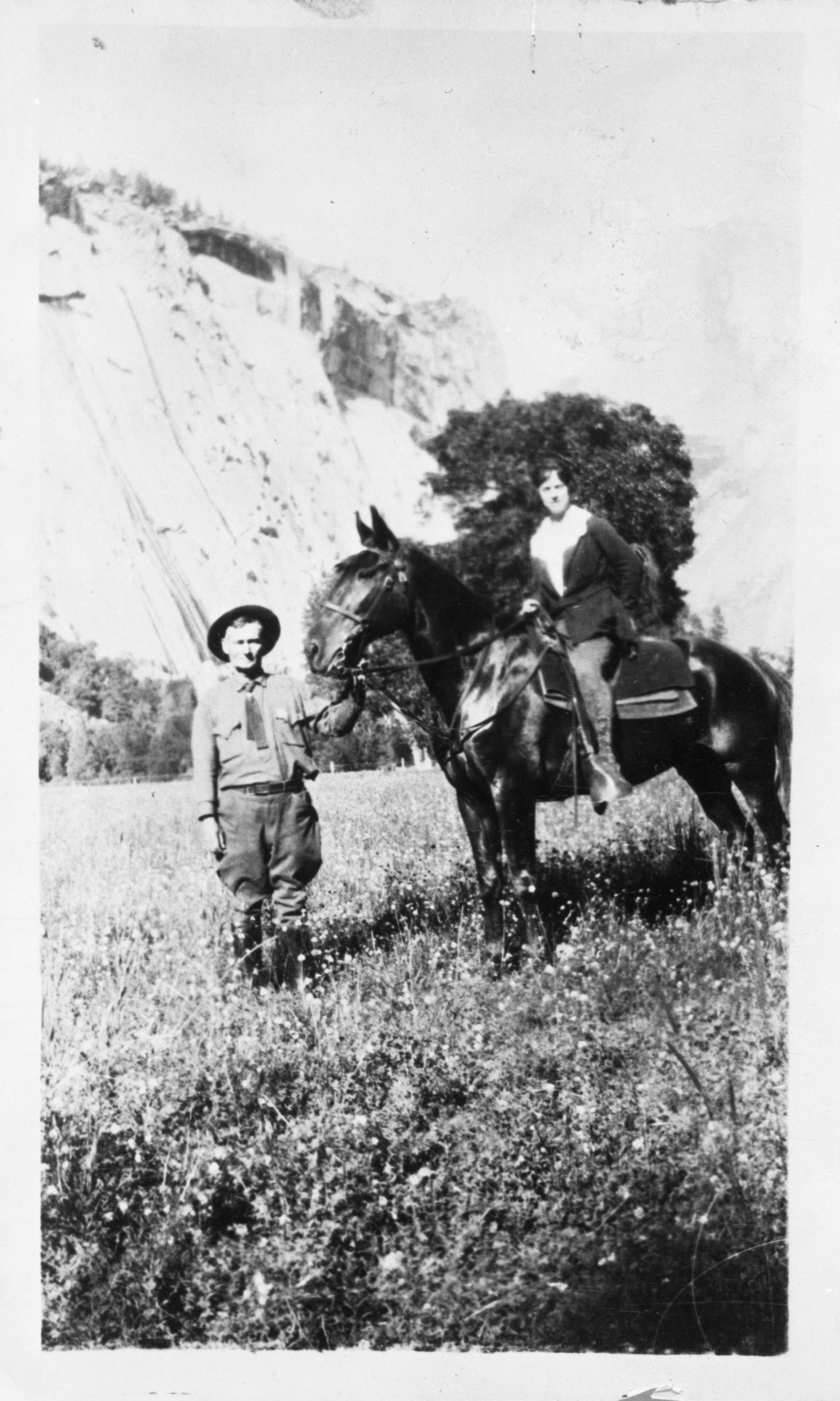Charles Adair & Aunt Nellie (school teacher - Yosemite). Copied courtesy Vern Gilbert of Salinas, CA. Copied January 1982 by Michael Dixon.