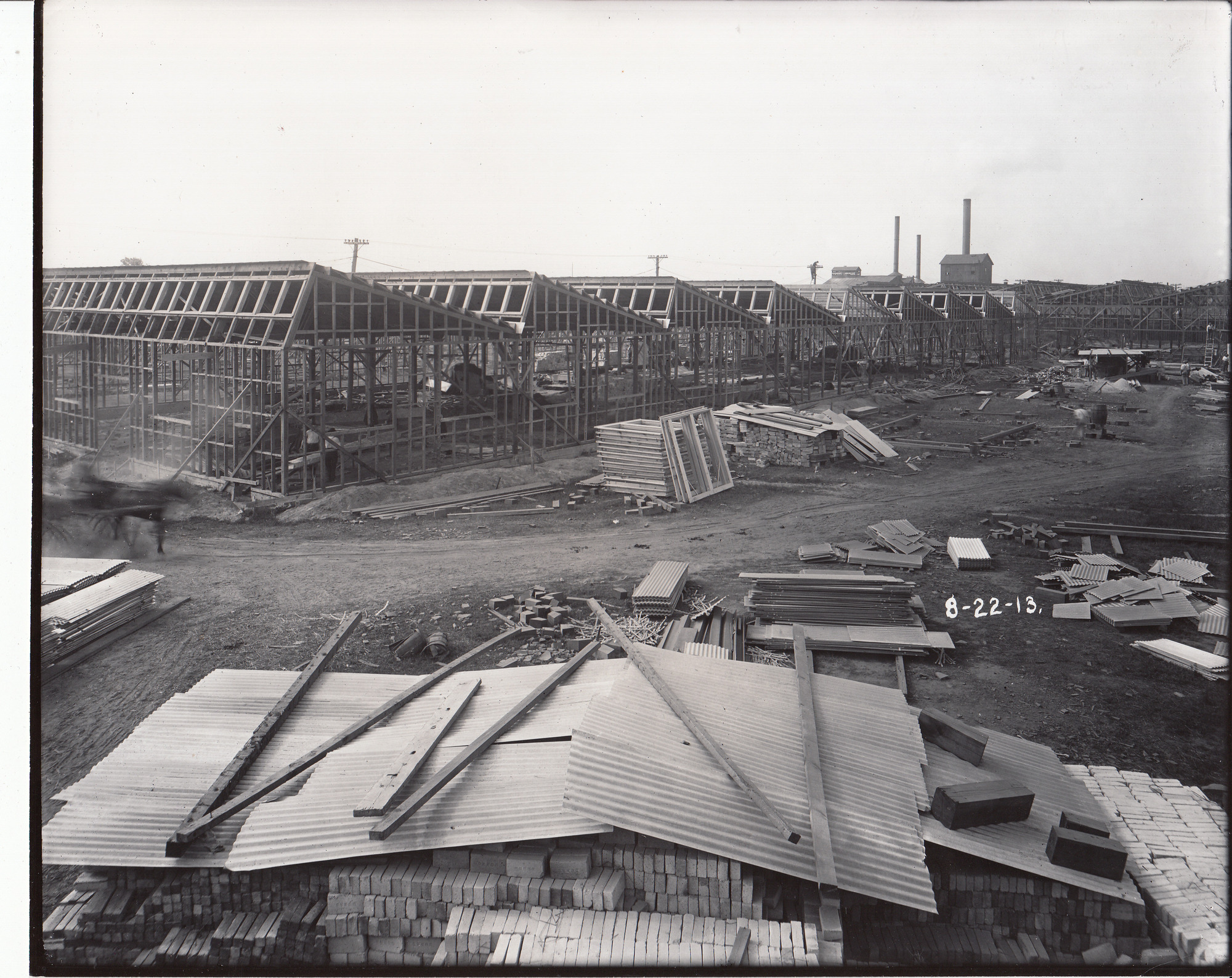 Progress of construction at chemical works.