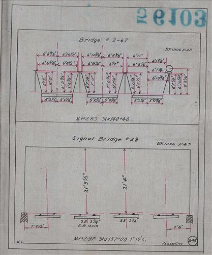 56103.LB--clearance sketches--Structures less than 8 feet from center line of track or less than 22 feet above top of rail [Group 07]