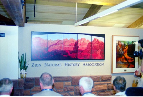 Color Photos of the opening celebration for the new visitor center - Same day as the official shuttle launch.