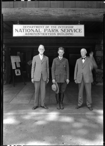 Red Bluff (nephew of Galen Clark) with Park Naturalist C. A. Harwell