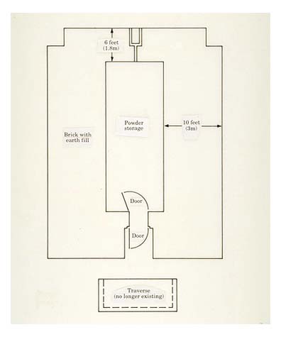 Plan drawing of Fort McHenry's powder magazine.