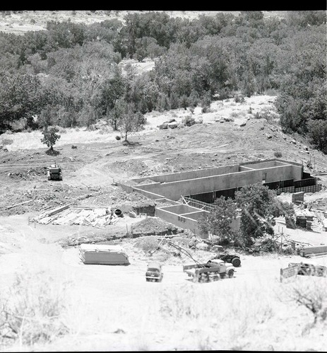 Poured building footings, west side of building, for headquarters offices, Mission 66 Visitor Center and Museum construction.