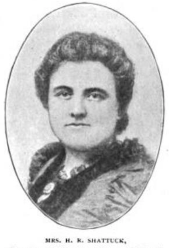 Portrait of Mrs. Henrietta R. Shattuck, president of the Boston Political Class.