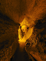 A narrow cave passage. 