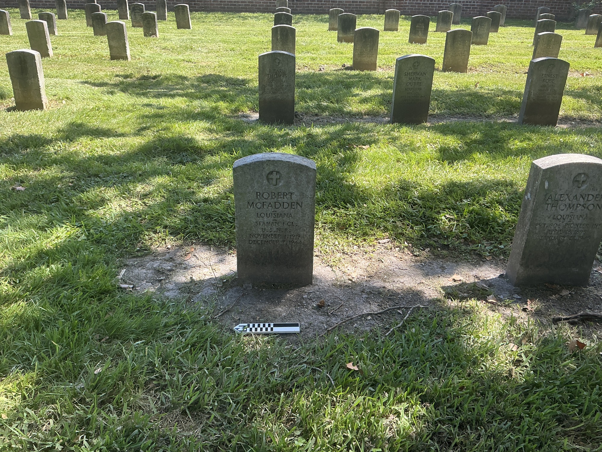 Extra image of upright marble headstone with flat face.