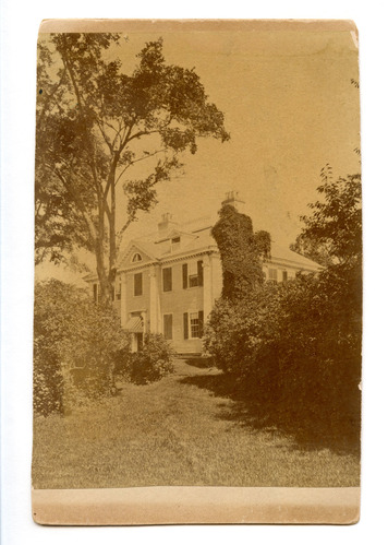 Black and white photograph of Georgian mansion.