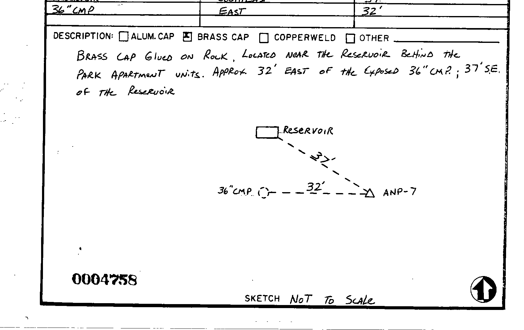 00004758 Survey Monumentation Sketch