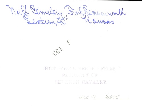 Grave of Thomas Ward Custer, National Cemetery, Fort Leavenworth, Kansas, Section A.