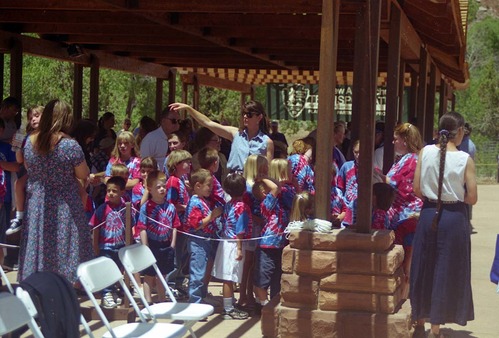 Color Photos of the official launch of the Zion shuttle system- same day as the new visitor center opening.