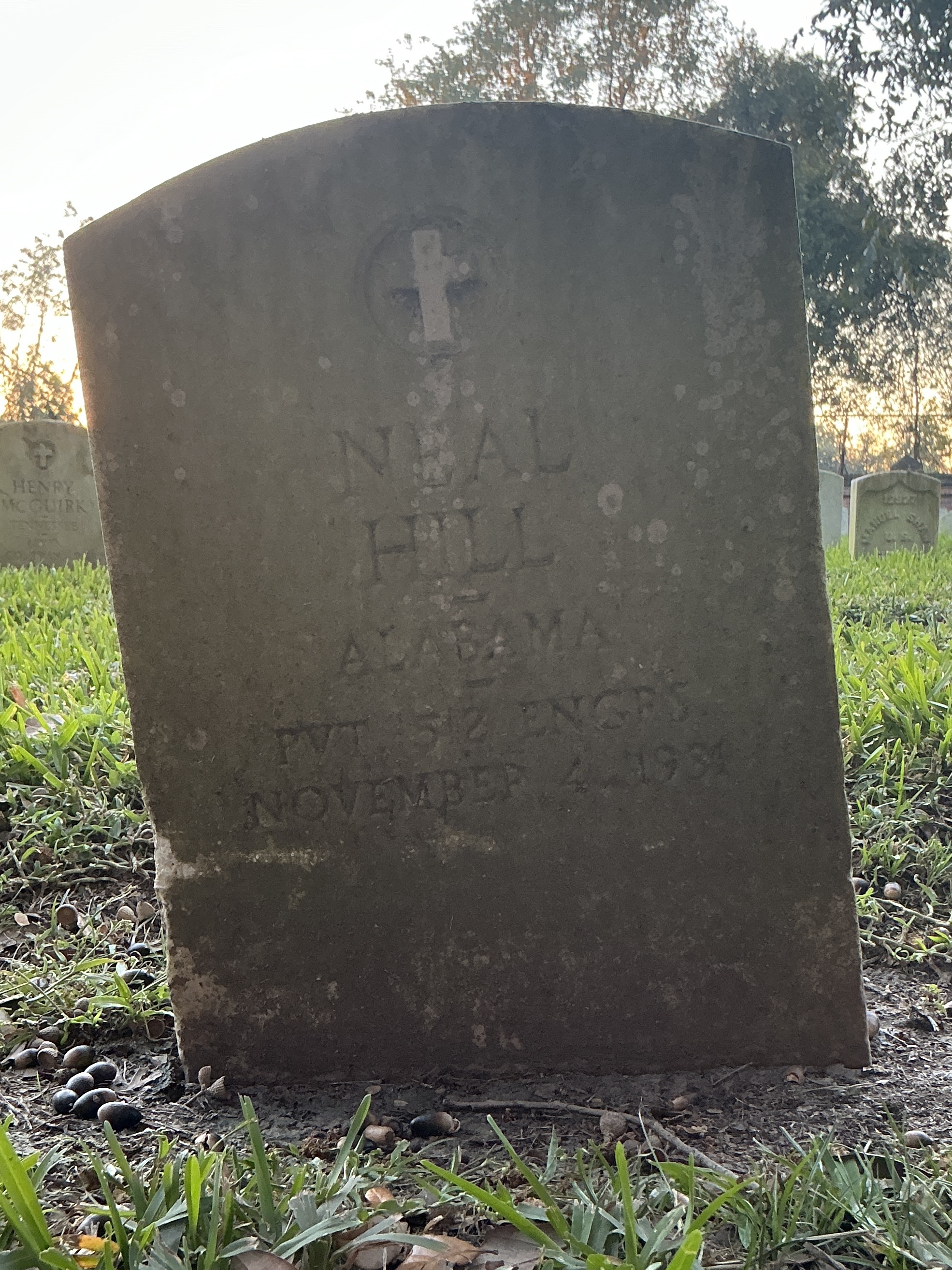 Front of upright marble headstone with flat face.