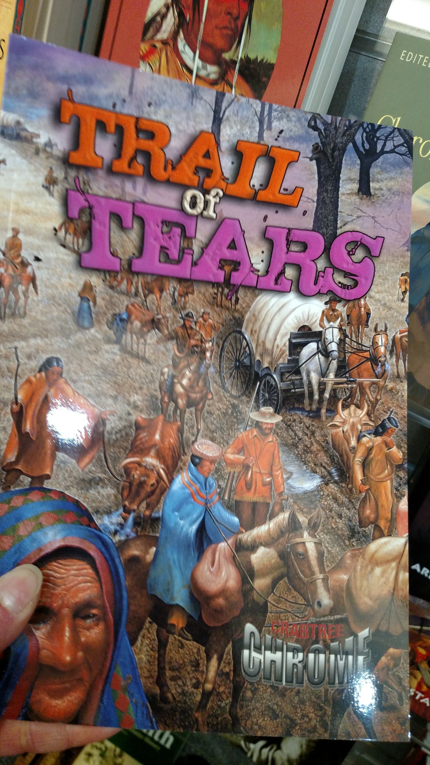 A poster with the text "Trail of tears" on it.