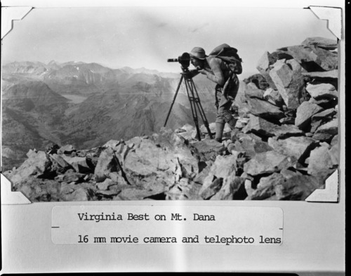 Virginia Best on Mt. Dana. Copied from an Ansel Adams' Gallery notebook.