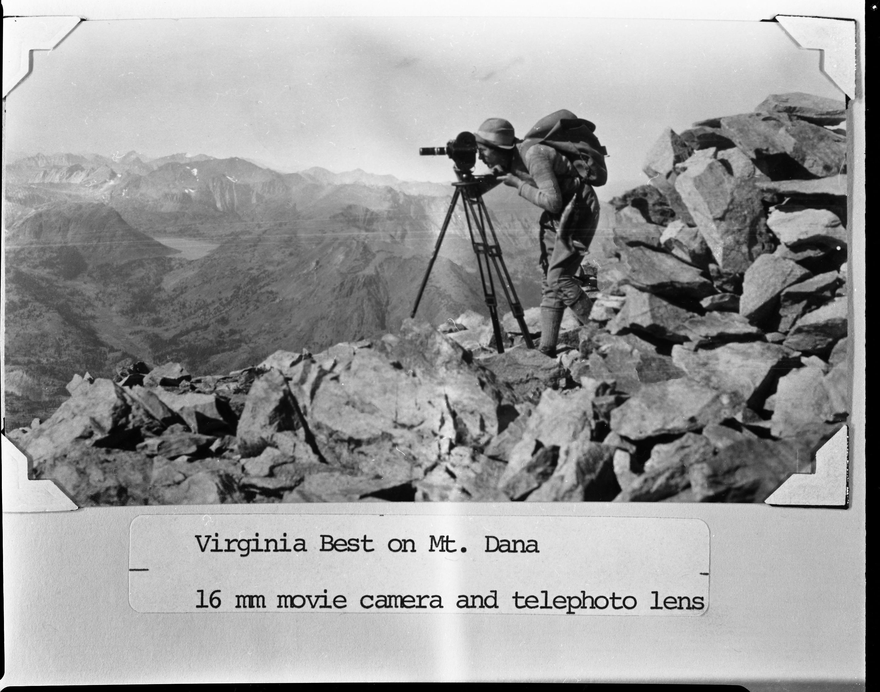 Virginia Best on Mt. Dana. Copied from an Ansel Adams' Gallery notebook.