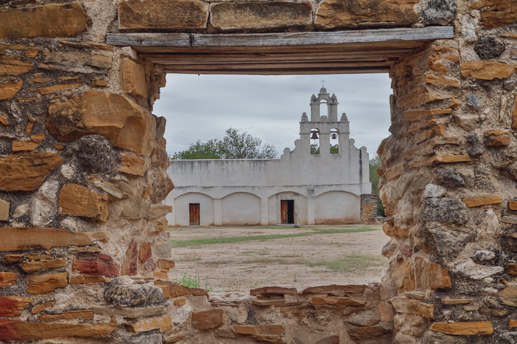 Stone window frames Mission San Juan Church