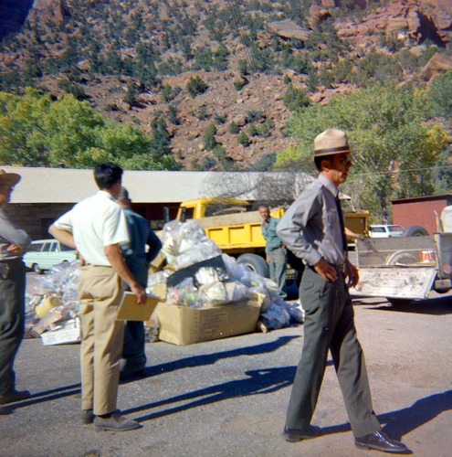 NPS employees at the 'Litter School' held at the maintenance yard.