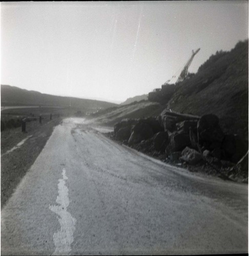 BW photos of rock slides in Kolob Canyons - 2x2.