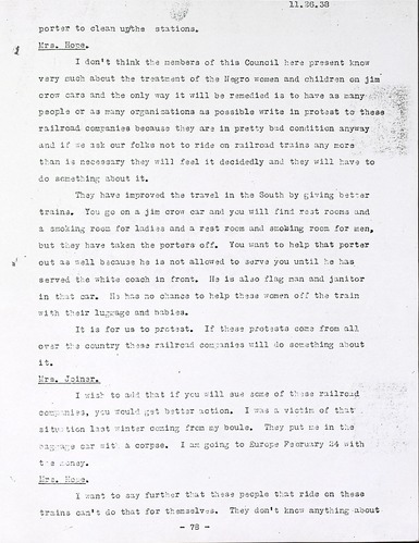 National Council of Negro Women, meeting minutes, November 26, 1938