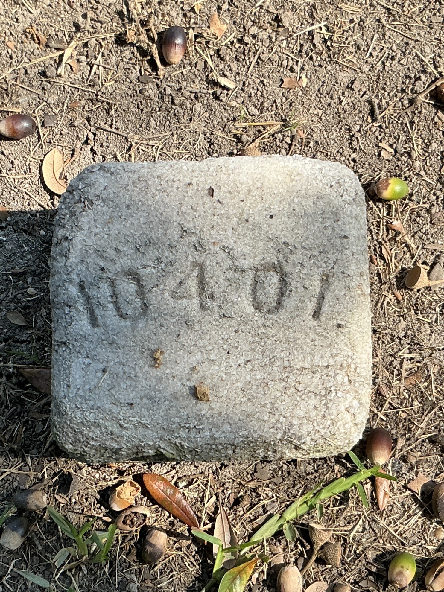 Top of flat marble marker