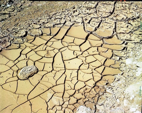 Color photos of mudflows and ripples.