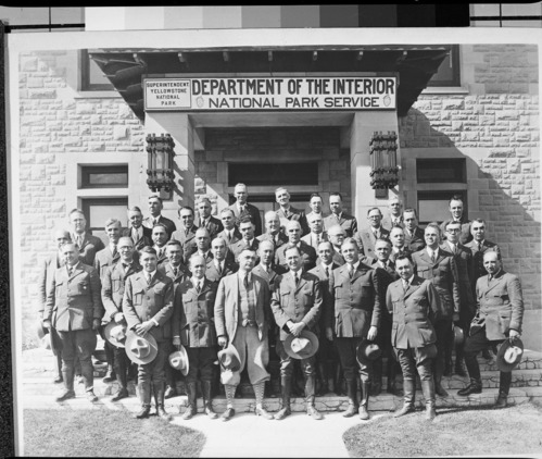 The Superintendent's conference at Yellowstone Nat. Park, 1929. Original print in the over-sized photo drawer in RL. Copy Neg: J. Ernest, 1983