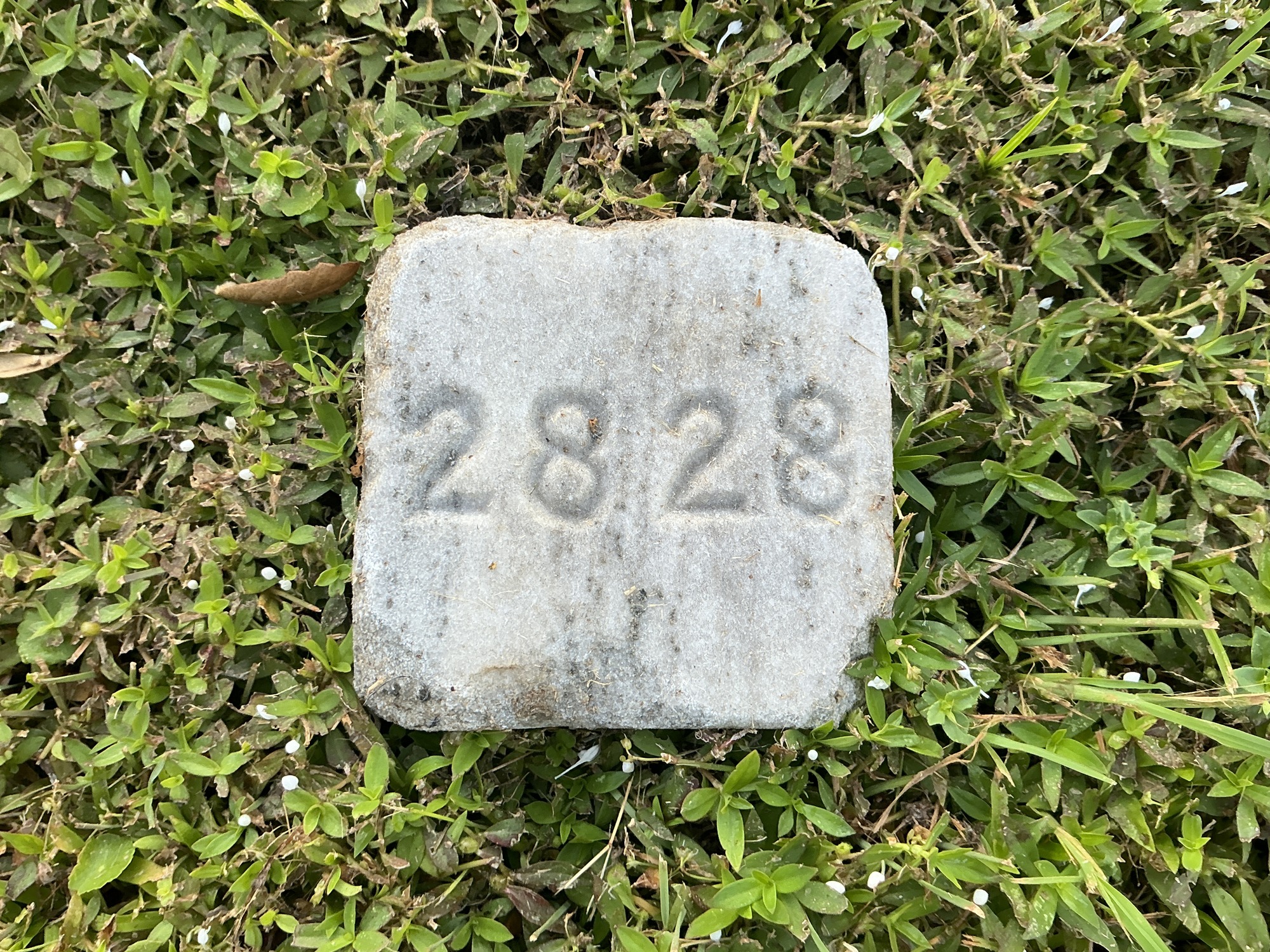 Top of flat marble marker