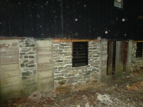 Repair and Repoint Stone walls on building 60 and 70 in Cabin Camp 1 (Goodwill) July 2014 - 90% Completed