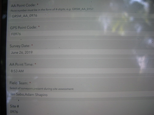 GRSM Accuracy Assessment. Plot Code: GRSM_AA_0976_1