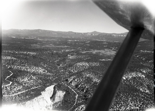 East Rim truck trail (aerial) above Jolley Gulch looking east.