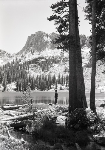 One of the ten lakes. Charles Hill on bank.