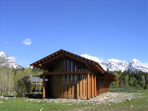 Laurance S. Rockefeller Preserve visitor center at Grand Teton National Park in June 2008