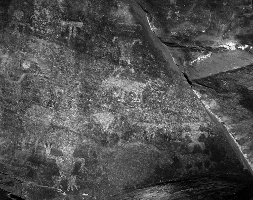 Petroglyphs in Petroglyph Canyon interpretive area