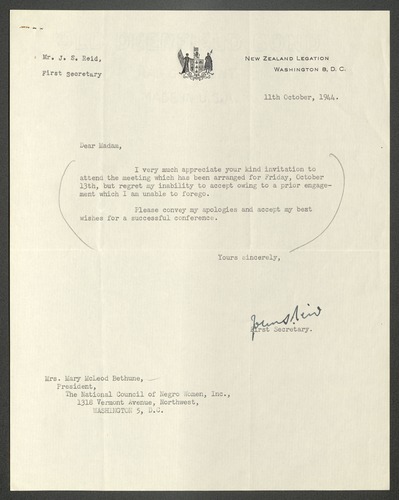 Correspondence, October - December 1944