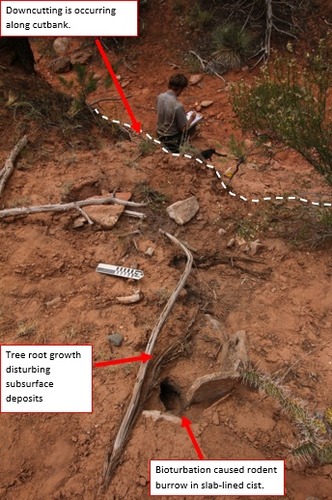  Numerous Impacts to Upright Slab Feature