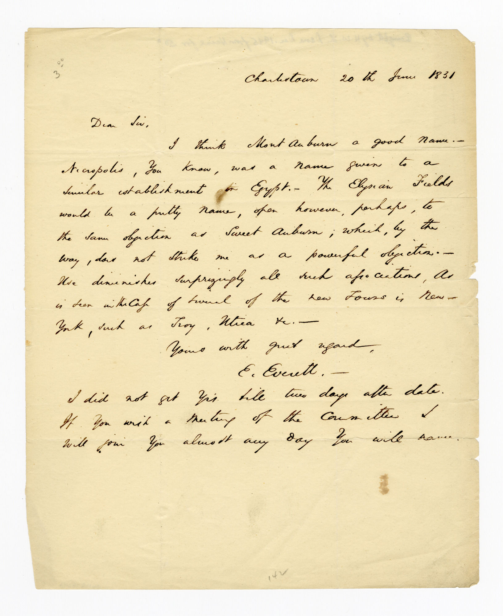 Manuscript letter